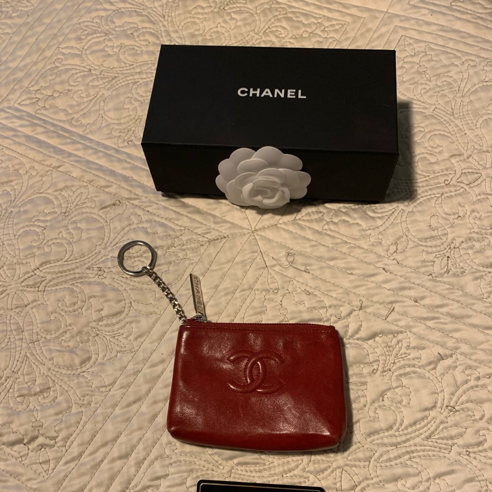 Chanel red coin/key purse